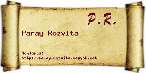 Paray Rozvita névjegykártya